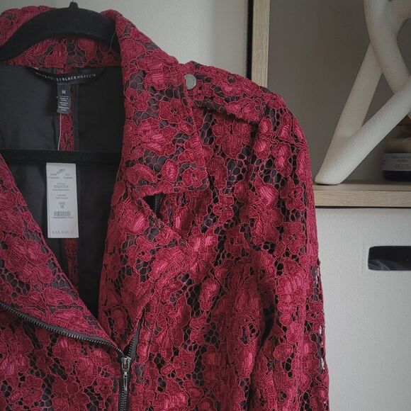 NWT❤️WHBM Lace Moto Jacket size M - Picture 10 of 15